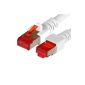 Films BIGtec 5m CAT.6 Ethernet LAN Patch Cable Gigabit network cable patch cable white and geflechtgeschirmt halogen free PIMF (RJ45, Cat 6, SFTP Double Shielded, Screened Foiled Twisted Pair, 1000 Mbit / s) 2 x RJ45 connectors ideal for switch, DSL connections, patch panels , patch panels, routers, Modem, Access Point and other devices with RJ45 connection, cable CAT CAT CAT 6 cable CAT6 shielded patch cable SF / UTP (Electronics)