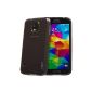Juppa® Samsung Galaxy S5 TPU Gel Silicone Case with Screen Protector Film (Black / Black) (Electronics)