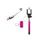 Xtra-Funky Exclusive Universal button pressed monopod Selfie stick with adjustable clamp and extendable rod for Samsung, iPhone, Sony - Pink (Wireless Phone Accessory)