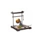 Buddha Garden ZEN set on wooden platform with two gongs, two lanterns, sand and other Acessories