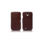 Luxury Leather Case for Samsung Galaxy S4 / I9500 / I9505 / I9506 LTE + / model: Business / side hinged / ultraslim / genuine leather / Folder Case / Brown (Electronics)