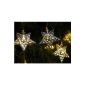 Solalux solar powered fairy lights with 12 LEDs in Moroccan star shape for the garden - Stainless - 2nd generation