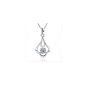 925 sterling silver Austrian crystal 11 * 22mm floral necklace with 45cm sterling silver chain (jewelry)