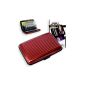 Card Holder * * CB RED Carte Bleue Visit ALUMINIUM RIGID Security Credit Cards Wallet Holder * * RED PCAL-A-RD