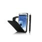 Black Flip Leather Case + Stylus For Samsung Galaxy S3 III EASYi ® (Electronics)