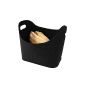Kamino trend Filzkorb for firewood, firewood basket, oval shape, with two handles, black, 39 x 22 x 27.5 cm (household goods)