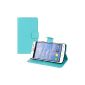 kwmobile® elegant Leather Case for LG L80 and function with magnetic bracket Light blue closure (Wireless Phone Accessory)