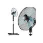 Arendo height adjustable Pedestal fan black 40cm 50W