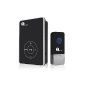 1byone® Easy Chime touch screen wireless doorbell in a modern design and feature MP3 and SD card slot.  Made of quality materials, volume control, 36 ring tones to choose from, or play their own tunes from the SD card.  Color: Black