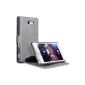 Terrapin Leather Case Cover with stand function in BookStyle card slots for Sony Xperia M2 sheath Grey (Electronics)