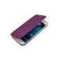 kwmobile® practical and chic flap protective case for Samsung Galaxy S4 Mini i9190 / i9195 in Purple (Wireless Phone Accessory)