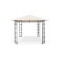 Metal gazebo 3 x 3 m, garden pavilion, anthracite-gray powder coating, roof shade of cream, Polyester 180 gr (garden products)
