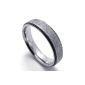 Konov Jewelry Ladies Ring, partner rings, friendship rings, stainless steel, black and silver - Gr.  54 (Jewelry)