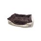Pet bed with reversible cushion in 61 x 48 x 18cm, brown inside, outside beige incl. 1 roll of waste bags 16L