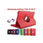 King RED Cameleon S Samsung Galaxy Tab 10.5 inch T800 / T801 / T805 with 1 Pen Pouch Bag Multi Angle Offert- ROTARY 360 - Many colors available - Shell Case PU LEATHER, 360 ° rotation (Office Supplies)