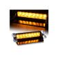 8W LED road clearers, front flashers - fire brigade - police (light color: orange)