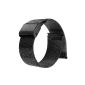 18-24mm Watchband Watch Strap Stainless Steel Band Mesh belt clasp Black selection (Electronics)