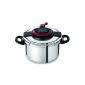 Pressure Cooker Clipso SEB + 6L P4370706: 4 to 6 people - 2 cooking programs - Steamer - Open / ultra easy closure - Fold down handles - All heat sources including induction (Kitchen)