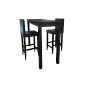 Barset bar table bar table with 2 bar stools stool wood stool dining table DESIGN Black (Kitchen)