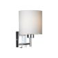 Honsel lights 36161 wall lamp nickel mat / chrome shade white (household goods)