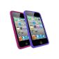 igadgitz Case Cover Pouch Case Silicone Case, Pack of 2 pieces of color Pink and Purple for Apple iPod Touch 4G 4th Generation 8gb, 32gb & 64 go gb + Screen Protector (Electronics)