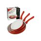 Lowenthal 5-piece ceramic pan set in different colors (red)
