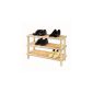 XL shoe rack natural wood - 3 floors wooden shoe rack shoe rack wood shelf shoe rack shoe rack (household goods)