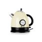 Klarstein Aquavita - Electric kettle teapot Old-School look with side thermometer (1,5l, 2200W, stainless steel) -crème (Electronics)