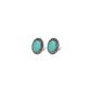 Clips Earrings Navajo Turquoise Oval Cabochon (Jewelry)