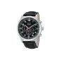 Pulsar Uhren - PT3257X1 - Men's Watch - Quartz Chronograph - Stopwatch - Black Leather Strap (Watch)