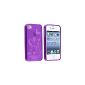 Silicone Case mobile shell Case for the Apple iPhone 4S NKL.  Displayfolie Butterfly Purple (Electronics)