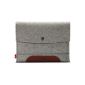 Pack & Smooch iPad 2 Air / Air Sleeve, cover, pocket -MERINO - 100% merino wool felt and pure vegetable Gerbtes natural leather, handmade in Germany (Wireless Phone Accessory)