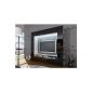 Jumbo furniture wall unit / TV media wall OLLI in white design with front in high-gloss black