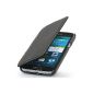 StilGut® Book Type Case, Leather Case for Samsung Galaxy S5 mini, black (Electronics)