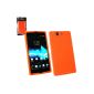 Emartbuy Sony Xperia Z ® Silicon Skin Cover / Case Orange (Wireless Phone Accessory)