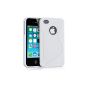 kwmobile® TPU Silicone Case with S Line Design for Apple iPhone 4 / 4S in White - Stylish Designer Case of high quality soft TPU (Wireless Phone Accessory)