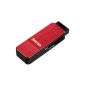 Hama card reader with aluminum case (SD, SDHC, SDXC, microSD / microSDHC / microSDXC, USB 3.0), red (Accessories)