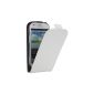 iProtect PU split leather Flip Case Samsung Galaxy S3 Mini Case White (Electronics)