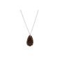 Fossil Ladies Necklace with Pendant Stainless Steel Glass brown 80cm JF00008040 (jewelry)