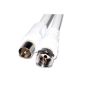 Coaxial F Male Connector Male Plug To RF Sheet RG59 cable 1 m White (Electronics)