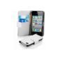 Cadorabo ®!  IPhone 4 4S leather case book style in white (Wireless Phone Accessory)