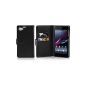 Cadorabo ®!  PU Leather Pattern Protective BookStyle for Sony Xperia Z1 Compact (L39H) in black (Electronics)