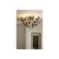 Halogen ceiling lamp with chrome spirals and pendants