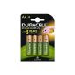 Duracell - Rechargeable battery - 1300 mAh - AA x 4 - Stay Charged (LR6) (Health and Beauty)