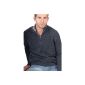 Man trucker 100% cashmere sweater, two-tone collar son 8 (Clothing)