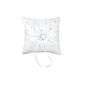 Pillow Cushion of Wedding Ring Bearer with Rhinestones Decoration 15cmx15cm - White (Office Supplies)
