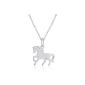 Xaana children and young horse necklace 925 sterling silver rhodium-plated 36-38 cm AMZ0198 (jewelry)