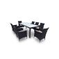 Miadomodo® STZG18swz / mw / 02 poly rattan sofa set 17 piece black gray