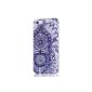 VCOER iPhone 5 / 5S Decoration Cover PC Case Cover Protection Case Protective Cover blue color context pattern totem, symbol, character design (electronics)