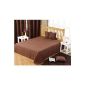 Homescapes washable bedspread sofa Throw Plaid Rajput 225 x 255 cm in rib optics from 100% pure cotton in chocolate (household goods)